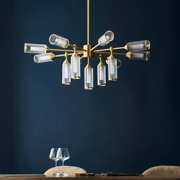 Szklana lampa sufitowa L&-1106256 tubki mosiądz przezroczysty
