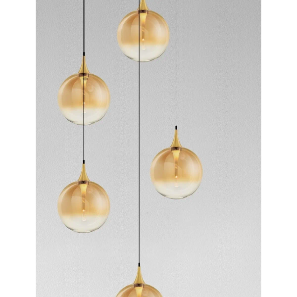 Kaskadowa wisząca lampa LURVELA LE45134 LED 20W 3000K kulista złota