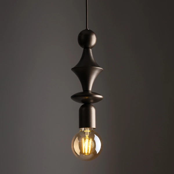 Modernistyczna lampa zwisająca Tower Brown 10703 do salonu brązowy