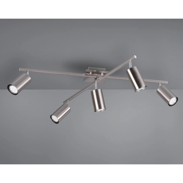 Sufitowa lampa VANTOS DL507612400 Trio regulowane tubki do jadalni srebrna