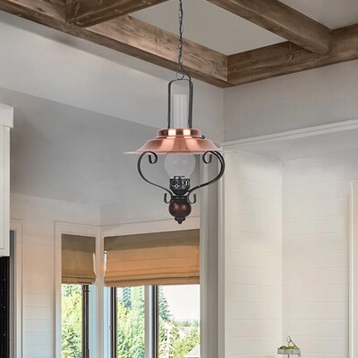 Lampa wisząca ENNA 7870 Rabalux naftowa na łańcuchu miedziana czarna