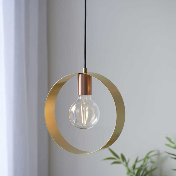 Lampa wisząca nad wyspę kuchenną Hoop 97664 Endon mosiądz nikiel miedź