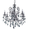 Pałacowa LAMPA wisząca BAROCCO MD72709-6B Italux świecznikowy ŻYRANDOL z kryształkami crystal maria teresa czarny przezroczysty