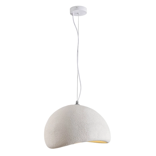 Sypialniana lampa wisząca Stone DN426-400 metal nad stół kamień biała