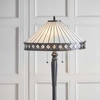 Podłogowa lampa witrażowa Fargo 70936 Interiors Tiffany szklany klosz beżowy czarny