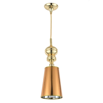 Metalowa lampa wisząca Queen MP-8846-18 gold Step z abażurem złota