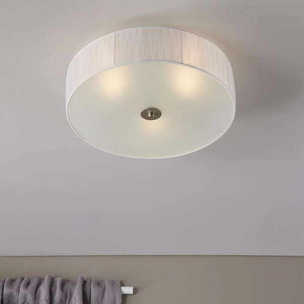 Plafon LAMPA sufitowa BYSKE 104883 Markslojd okrągła OPRAWA abażurowa biała