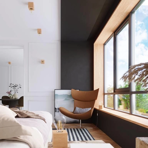 Drewniana LAMPA sufitowa SL.0675 ekologiczna OPRAWA kostka downlight cube