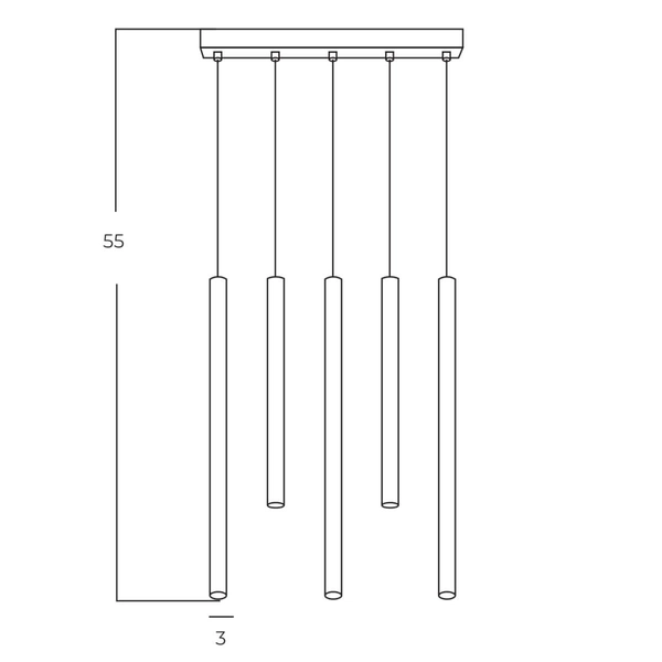 Wisząca lampa VERNO AZ6315 Azzardo LED 25W 4000K tuby czarne