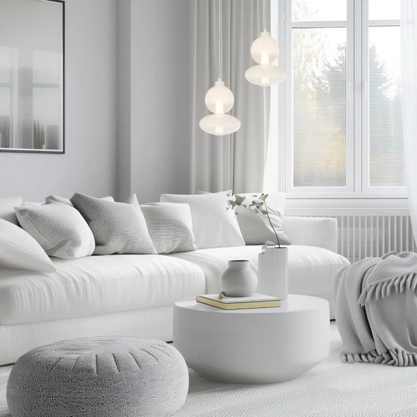 Zwisowa lampa do salonu DAPHNE ML0862 LED 12W 3000K biała złota