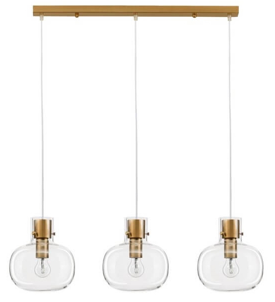 Kuchenna lampa wisząca Padre nad wyspę przezroczysta złota