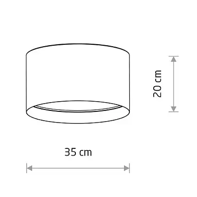 Tkaninowa lampa sufitowa LAGO 11679 do sypialni okrągła szara