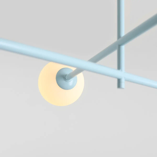 Okrągła sufitowa lampa Pinne 1080PL_L29 kule szklane białe niebieskie