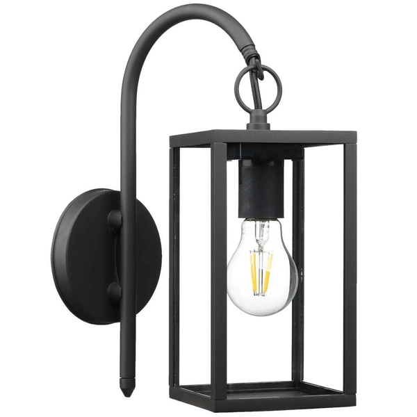 Zewnętrzna LAMPA ścienna MALMO 309174 Polux elewacyjna OPRAWA ogrodowa KINKIET klatka outdoor IP44 grafitowa przezroczysta