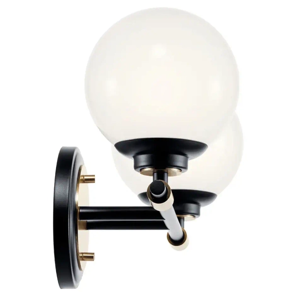 Kinkiet nad lustro Benno KL-BENNO2-BK-CPZ do łazienki IP44 czarny brąz