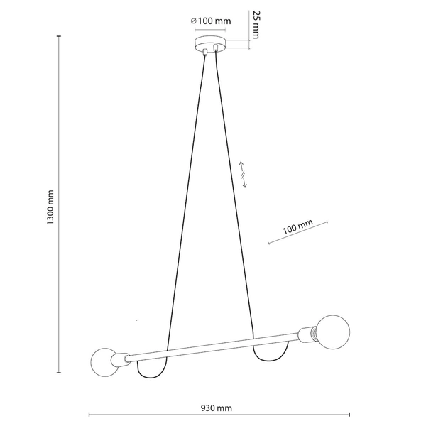 Podwójna lampa salonowa wisząca Helix 4951 TK Lighting drewniana czarna