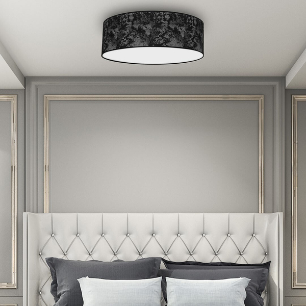 Stylowa lampa sufitowa Satino do jadalni czarna srebrna