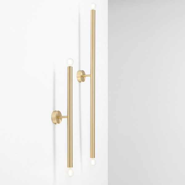 Kinkiet podłużny Tubo 1072D40_L Aldex lampa ścienna do salonu mosiądz