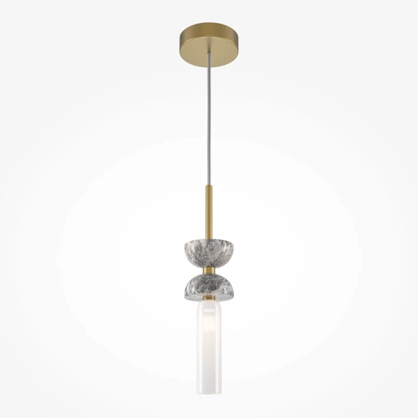 Marmurowa lampa wisząca Kioto MOD178PL-01GR złota szara