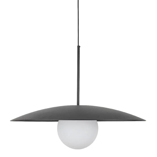 Jadalniana lampa zwisająca Slate 10637 mleczna kula czarny