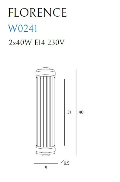Kinkiet LAMPA ścienna FLORENCE W0241 okrągła szklana glamour chrom przezroczysta OUTLET