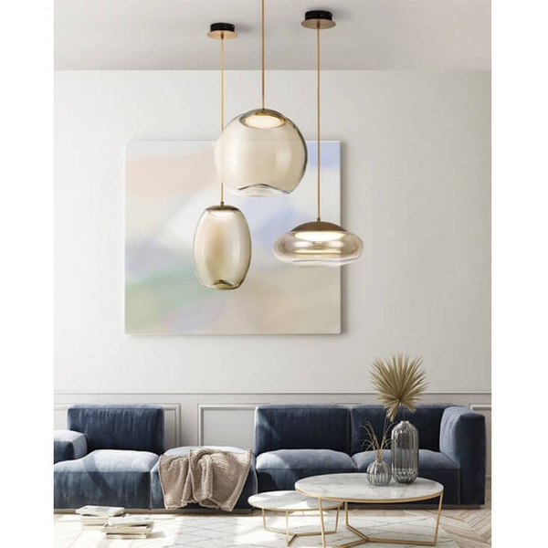 Skandynawska lampa wisząca Helena LED 23W 3000k do holu mosiądz