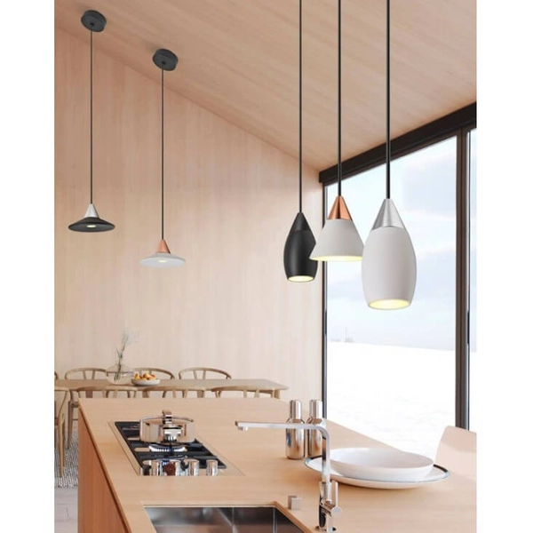 Owalna lampa wisząca TENTOR AZ3085+AZ3088 LED 7W 3000K czarny różowe złoto