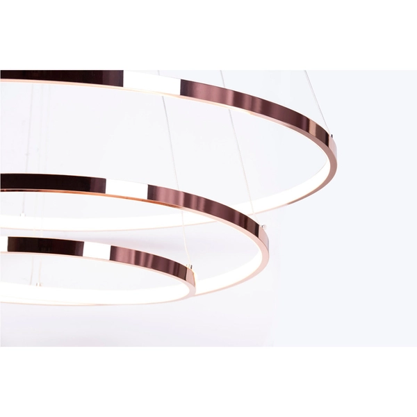 LAMPA wisząca K-8153 KAJA metalowa OPRAWA okrągły ZWIS pierścienie LED 113W 4000K rings złote