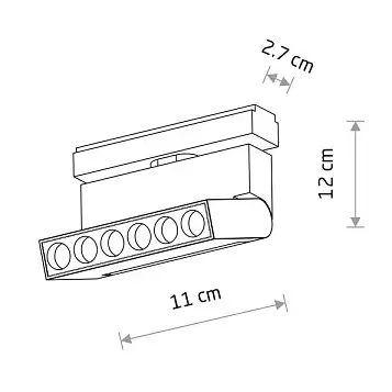 1-obwodowa lampa szynowa 11337 LED 6W 4000K czarna