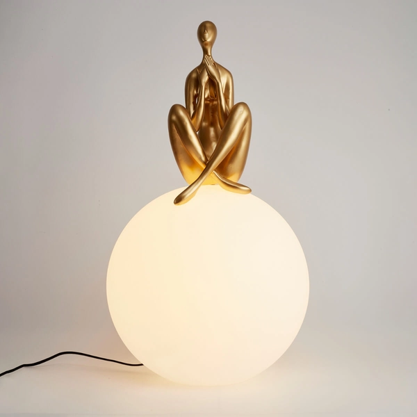 Stołowa lampka do sypialni WOMEN ST-6022-C gold Step okrągła kulista biała złota