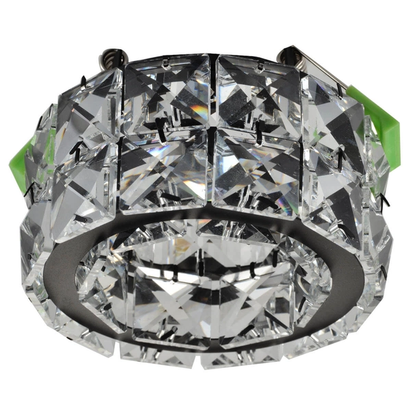 Okrągła lampa podstropowa Ester AZ4176 crystal do salonu czarna