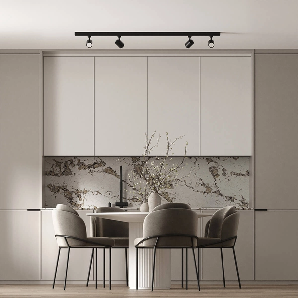 System szynowy SNOW LP-737 BK SET Light Prestige metalowa OPRAWA zestaw listwa z reflektorkami czarne