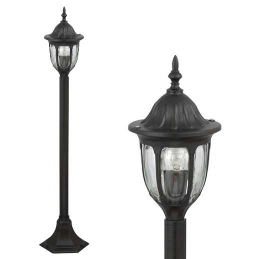Zewnętrzna LAMPA stojąca MILANO 8345 Rabalux metalowa OPRAWA industrialna latarnia słupek ogrodowy IP43 czarny przezroczysty