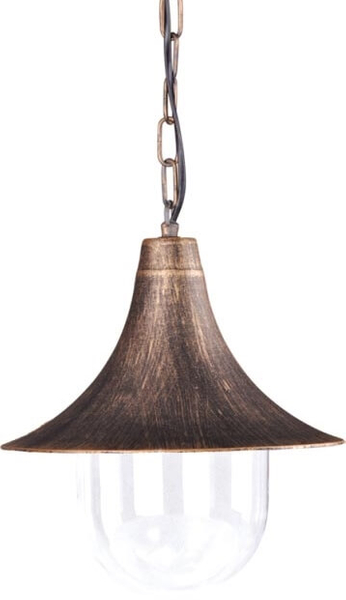 Zewnętrzna lampa wisząca Boston K-8126 łańcuchowa IP44 czarna złota