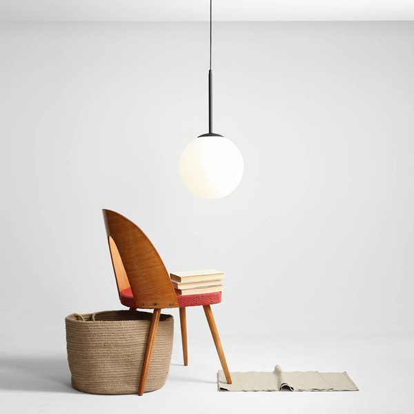 Modernistyczna lampa wisząca BOSSO 1087G1 Aldex szklana kula