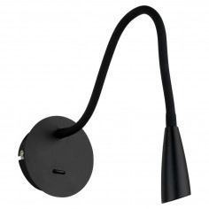 Kinkiet LAMPA ścienna PAOLA WB88779-BK Italux metalowa OPRAWA na peszlu LED 3W 3000K czarna