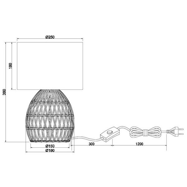 Stolikowa pleciona lampka Rike R51131036 RL Light boho naturalna drewniana