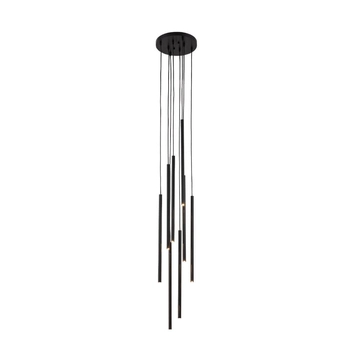 Wisząca LAMPA industrialna KOSAME 7856 Shilo metalowa OPRAWA tuby ZWIS loftowy czarny