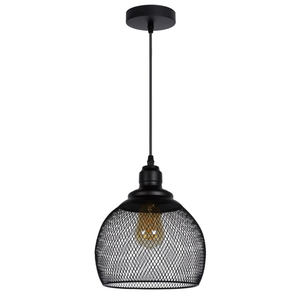 Industrialna lampa wisząca MESH 43404/22/30 zwis siatka kopuła loft czarna