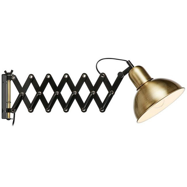 Kinkiet LAMPA nożycowa RIGGS 108104 Markslojd metalowa harmonijka mosiądz czarna