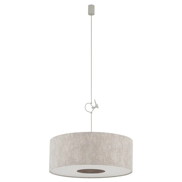 Tkaninowa lampa wisząca CEDRO 11665 z abażurem beżowa