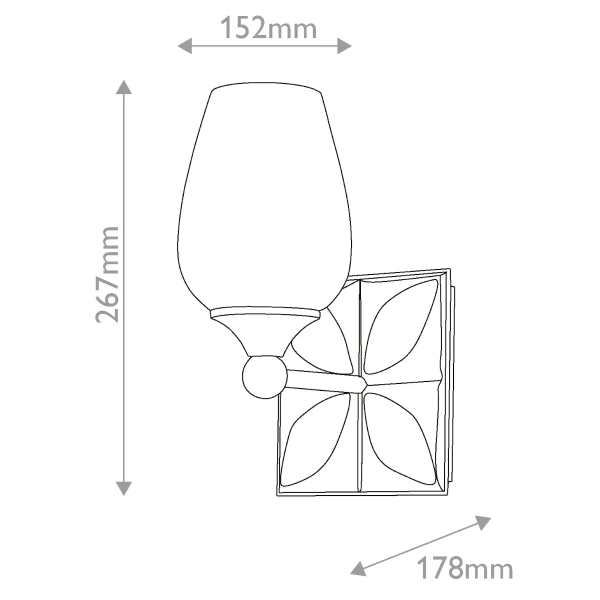 Łazienkowy kinkiet Eplison QN-EPSILON-1WB-AB-O szklany IP44 mosiądz