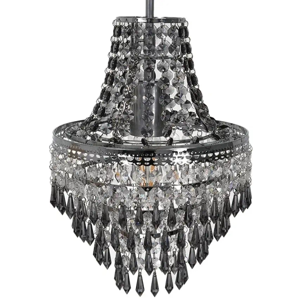 Kaskadowa lampa wisząca Gemma MLP1587 do salonu kryształowa srebrny