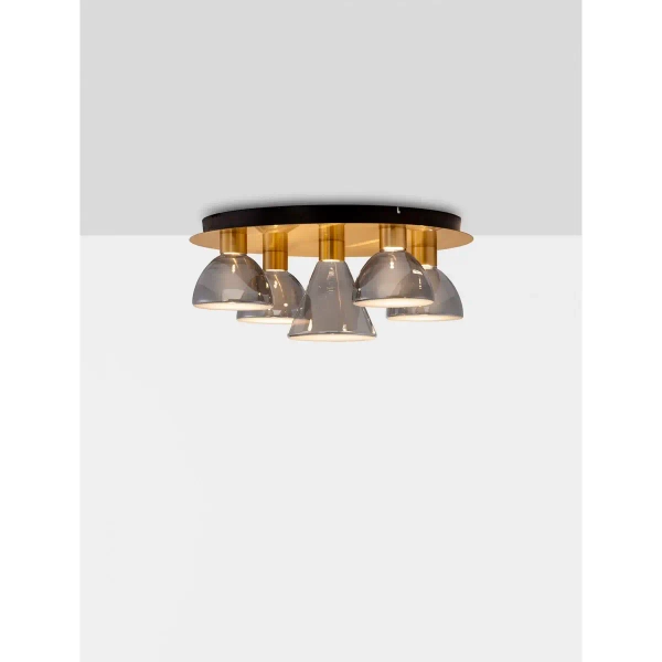 Glamour plafon SARDUNO LE45142 LED 35W 3000K złoto szara