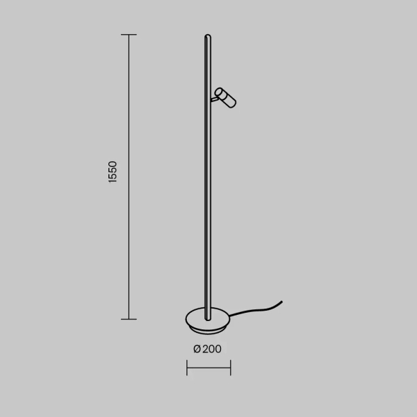Ściemnialna stojąca lampa Thin MOD395FL-L28B3K LED 14W 3000K czarna