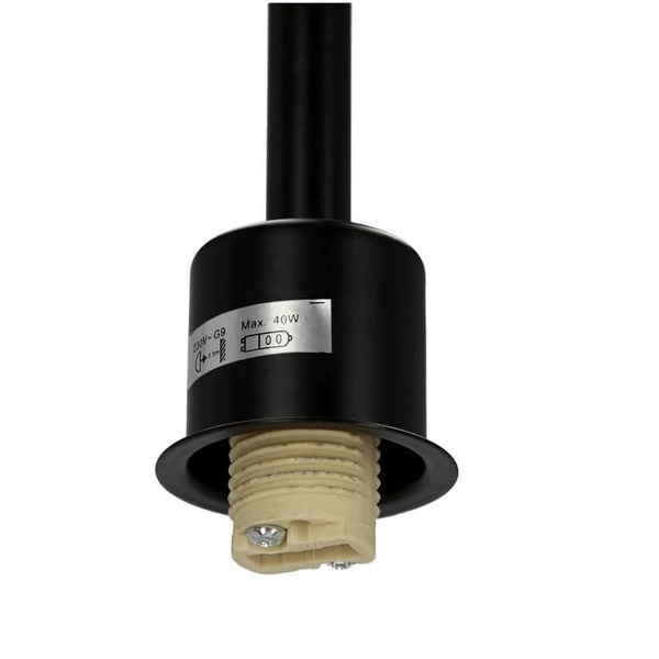 Czarna lampa podłogowa z półką Venity nowoczesna do salonu