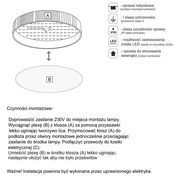 Plafon LAMPA sufitowa BUNGO 1155 Shilo okrągła OPRAWA metalowa czarna