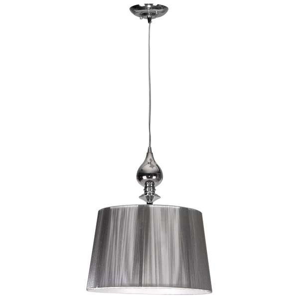 Klasyczna lampa wisząca GILLENIA 31-07155 abażurowa zwis okrągły srebrny