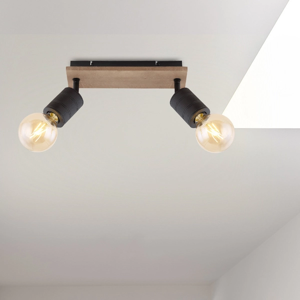 Lampa sufitowa JOSELLA 54033-2 Globo reflektorki czarne drewno