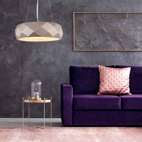 Złota wisząca lampa Reus LP-8069/1P GD Light Prestige okrągła glamour